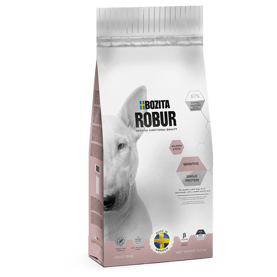 Bozita Robur Sensitive Single Protein Salmon & Rice - säästöpakkaus: 2 x 12,5 kg