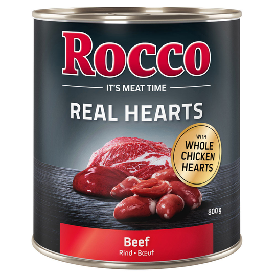 Rocco Real Hearts -säästöpakkaus 24 x 800 g - 2 eri makua
