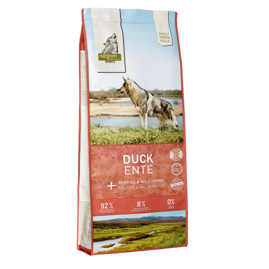 Isegrim Adult "Green Hills" ankka, marjat ja villiyrtit - 2 x 12 kg