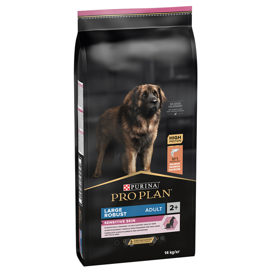 10 kg + 2 kg / 12 kg + 2 kg kaupan päälle! 12 kg / 14 kg Pro Plan - Large Robust Adult Sensitive Skin Salmon OPTIDERMA (14 kg)