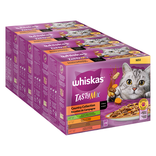 Whiskas Tasty Mix Pouches -lajitelma 144 x 85 g - Country Collection in Sauce