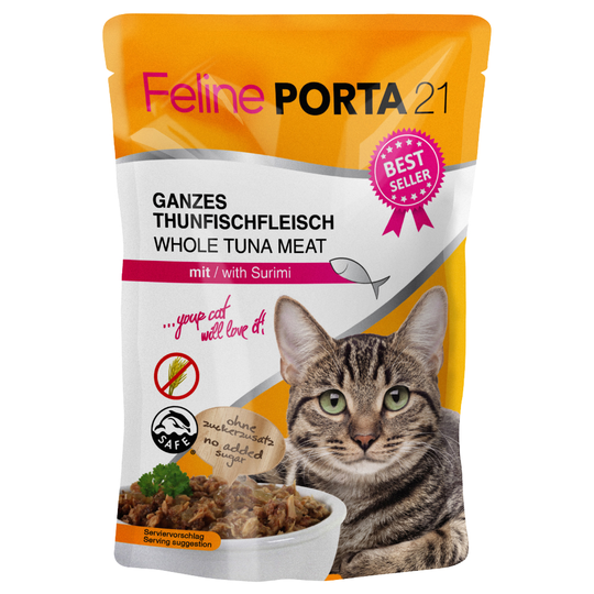 Feline Porta 21 -tuorepussit 6 x 100 g - tonnikala & surimi (viljaton)