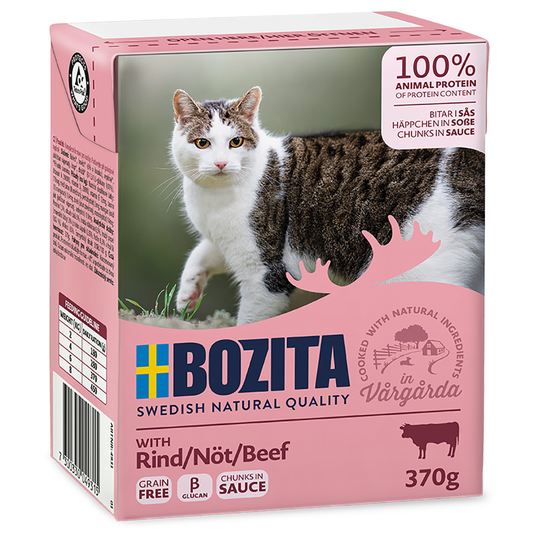 Bozita Chunks -säästöpakkaus 24 x 370 g - in Gravy: naudanliha