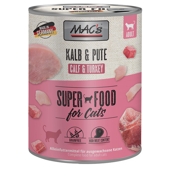 MAC´s Cat -kissanruoka 12 x 800 g - vasikka & kalkkuna