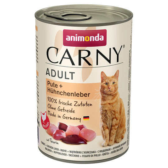 Animonda Carny Adult-lajitelmat 12 x 400 g - kalkkuna & kananmaksa