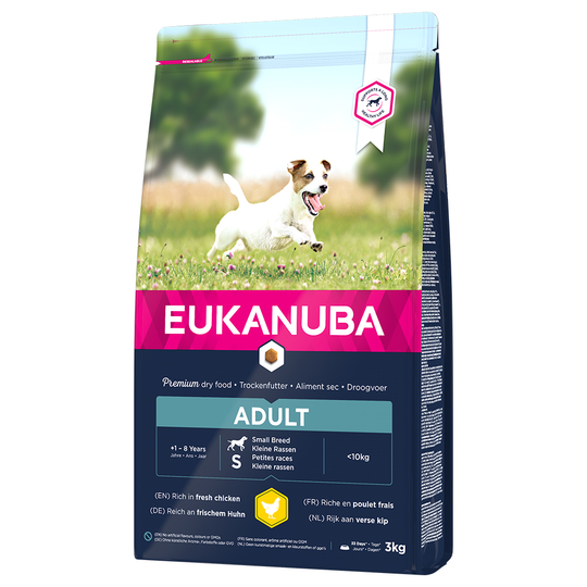 Eukanuba-säästöpakkaus - 2 x 3 kg Adult Small Breed Chicken