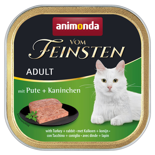 32 x 100 g Animonda vom Feinsten Adult: 26 + 6 kaupan päälle! - kalkkuna & kaninliha