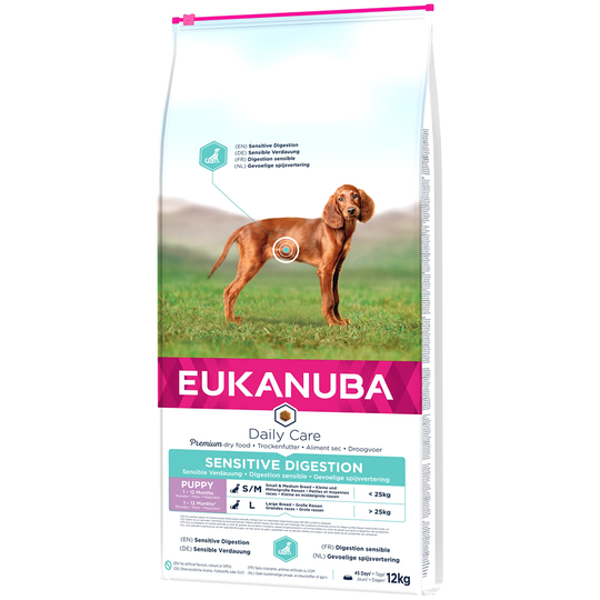Eukanuba Puppy Sensitive Digestion kana & kalkkuna - 12 kg