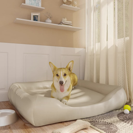 vidaXL Koiran peti beige 105x80x25 cm keinonahka