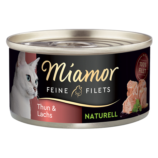 Miamor Fine Filets Naturelle, 6 x 80 g - tonnikala & lohi