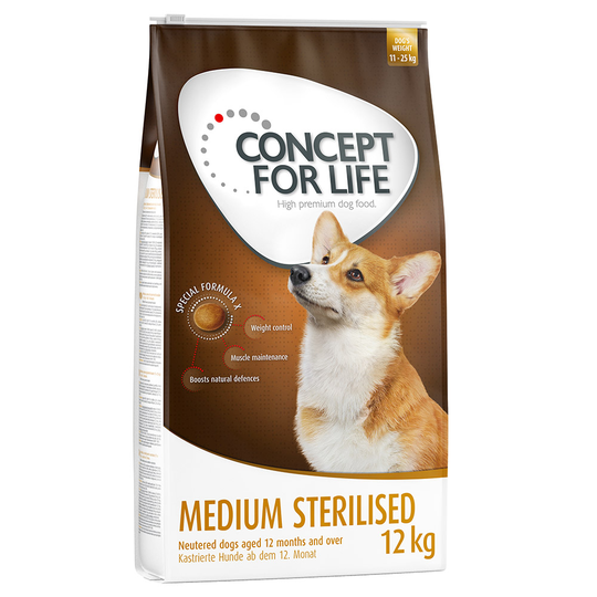 12 kg Concept for Life -koiranruokaa erikoishintaan! - Medium Sterilised