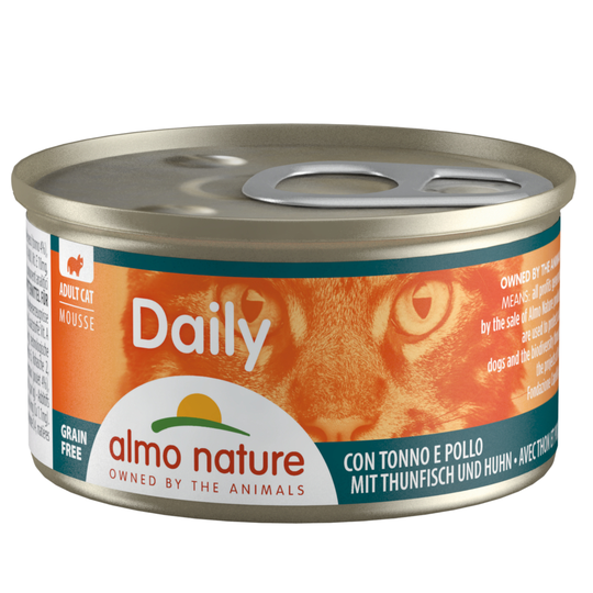 Almo Nature Daily Menu -säästöpakkaus 24 x 85 g - tonnikala-kanamousse