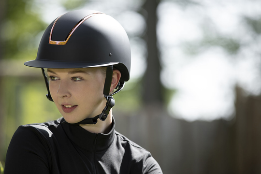 HKM Lady Shield Ratsastuskypärä - Musta/Ruusukulta (52-54 cm (S))