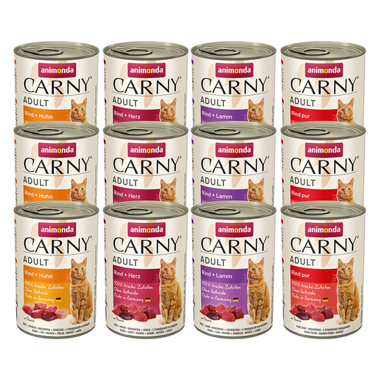 Animonda Carny Adult-lajitelmat 12 x 400 g - naudanlihalajitelma