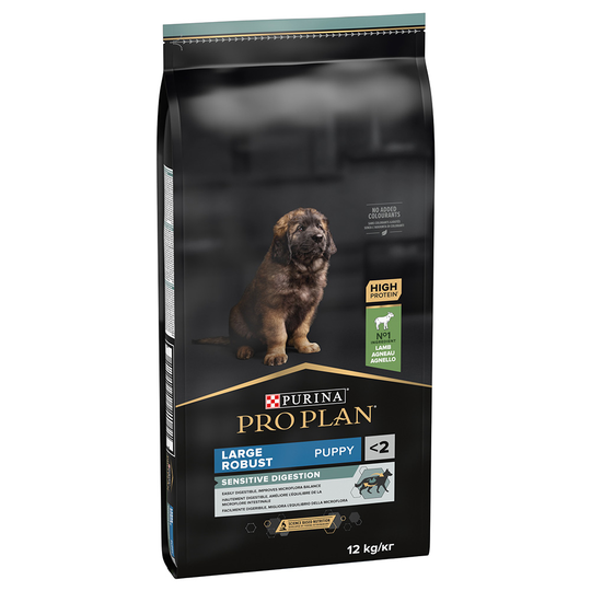 10 kg + 2 kg / 12 kg + 2 kg kaupan päälle! 12 kg / 14 kg Pro Plan - Large Robust Puppy OPTIDIGEST Lamb (12 kg)