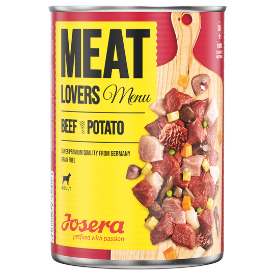 9 + 3 kaupan päälle! 12 x 800 g Josera Meatlovers - Menu: nauta & peruna