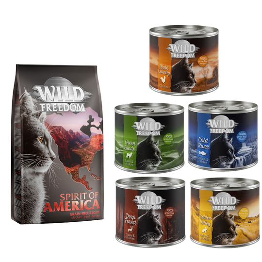 6 kg Wild Freedom -kuivaruokaa + 6 x 200 g märkäruokaa kaupan päälle! - Spirit of America