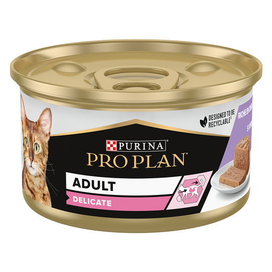 2x zooPisteitä: Purina Pro Plan -kissanruoka - Delicate kalkkuna (24 x 85 g)