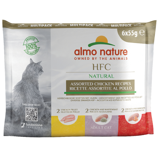 Almo Nature HFC Natural Pouch -säästöpakkaus: 24 x 55 g - 3 kanamakua