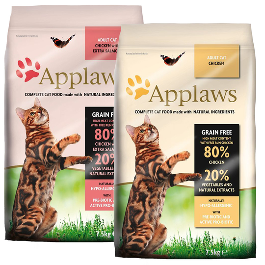 Applaws-kokeilupakkaus 2 x 400 g, monta makua - Chicken + Chicken & Salmon