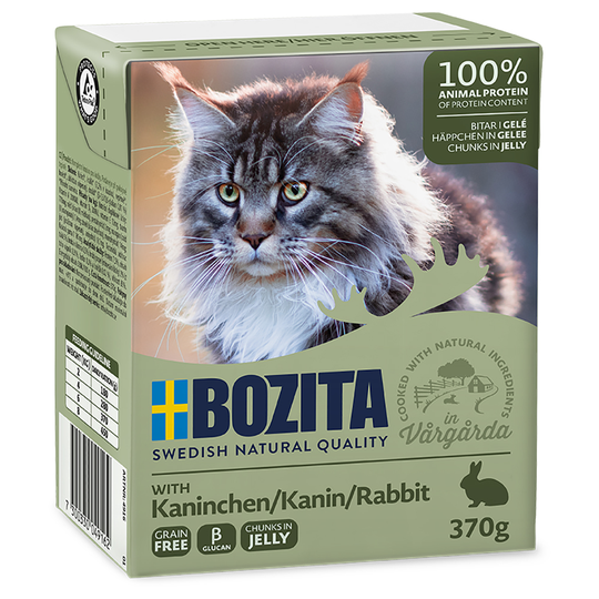 Bozita Chunks -säästöpakkaus 24 x 370 g - in Jelly: kani