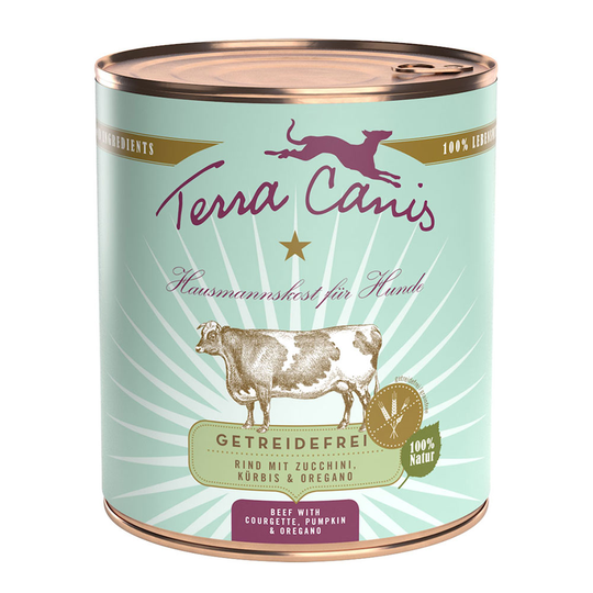 Terra Canis, viljaton 6 x 800 g - nauta, kesäkurpitsa, kurpitsa & oregano