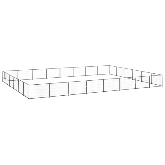 vidaXL Koiranhäkki musta 48 m² teräs
