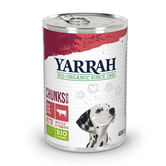 Yarrah Bio -yksittäispakkaukset 1 x 405 g / 400 g - luomunautaa, luomunokkosta & luomutomaattia kastikkeessa (1 x 405 g)