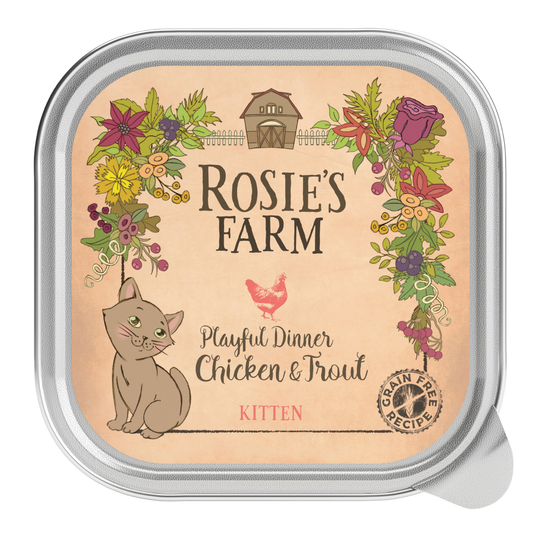 Rosie's Farm Kitten 16 x 100 g - Kitten: kana & taimen