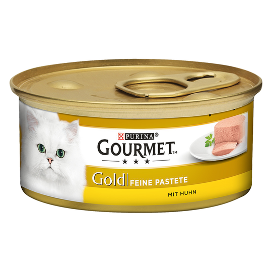 Gourmet Gold Fine Paté -lajitelma 48 x 85 g - lajitelma: kana, tonnikala, lammas & vihreät pavut, ankka & pinaatti