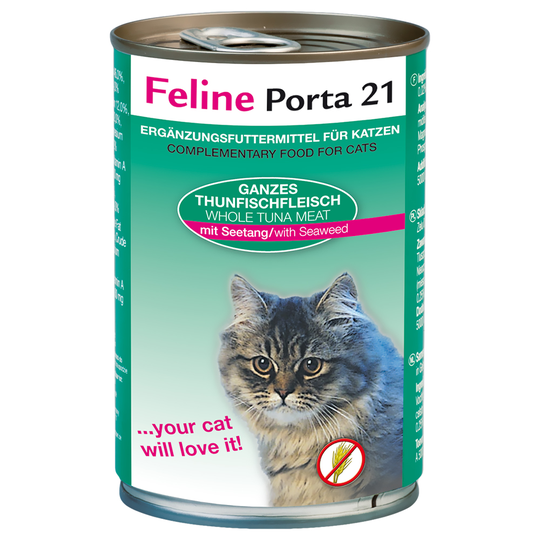 Feline Porta 21 -kissanruoka 6 x 400 g - tonnikala & merilevä (viljaton)