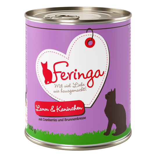Feringa Classic Meat Menu -säästöpakkaus 12 x 800 g - lammas & kani