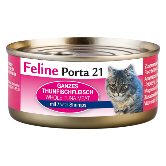 Feline Porta 21 -kissanruoka 6 x 156 g - tonnikala & katkarapu