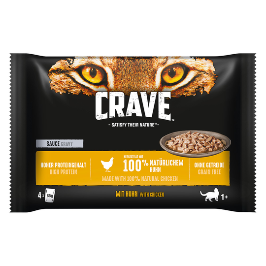 4 x 85 g Crave Adult -kissanruokaa erikoishintaan! - kanakastike