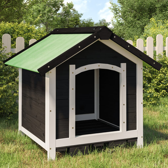 vidaXL Koirankoppi harmaa 65x65x61,5 cm täysi mänty