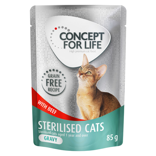 Concept for Life Sterilised Cats viljaton nauta - kastikkeessa - 12 x 85 g