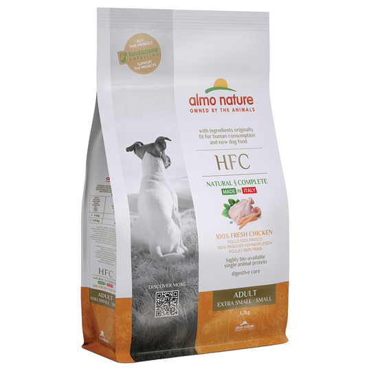 Almo Nature HFC Adult koira XS-S kana - säästöpakkaus: 2 x 1,2 kg
