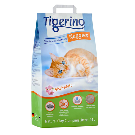 Tigerino Nuggies (Ultra) -kissanhiekka, raikkaantuoksuinen - 14 l