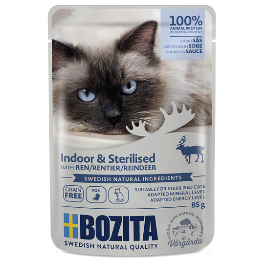 Bozita Chunks in Gravy Indoor & Sterilised 12 x 85 g - poro