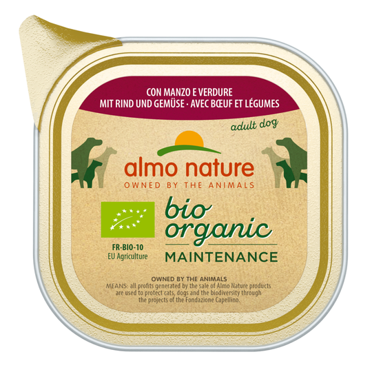 Almo Nature BioOrganic Maintenance -säästöpakkaus 30 x 100 g - luomu nauta & luomu vihannekset