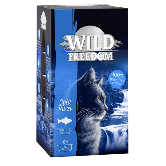 Wild Freedom Adult -rasiat 6 x 85 g erikoishintaan! - Cold River - seiti & kana