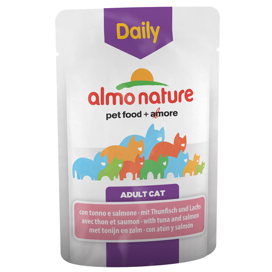 Almo Nature Daily Menu Pouch -säästöpakkaus 24 x 70 g - lohisekoitus