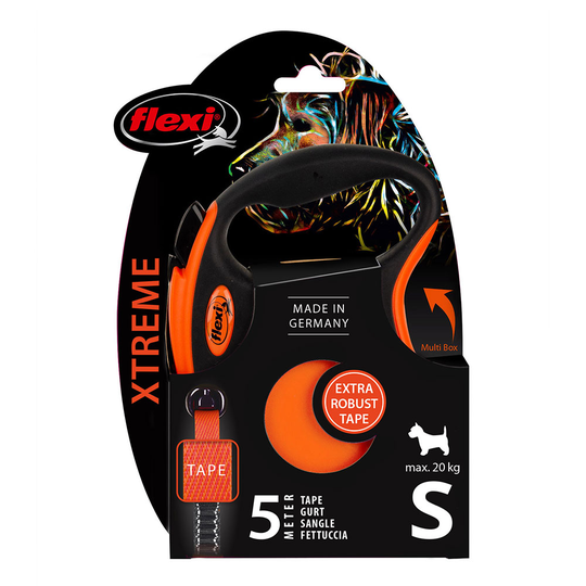 flexi Xtreme -nauhatalutin oranssi, 5 m - S: max 20 kg