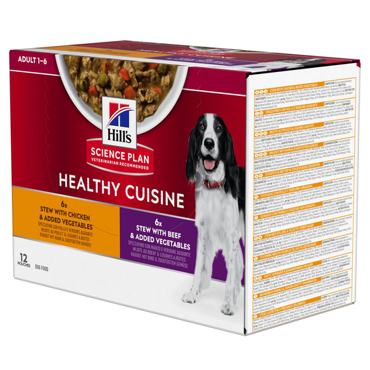 Hill's Science Plan Canine Adult Healthy Cuisine kana & nauta - 12 x 90 g