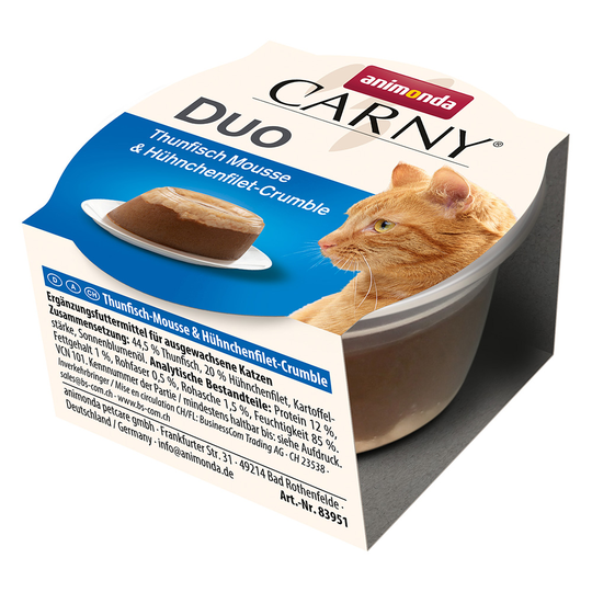 Animonda Carny Adult Duo 24 x 70 g - tonnikala-mousse & kanafilee-crumble
