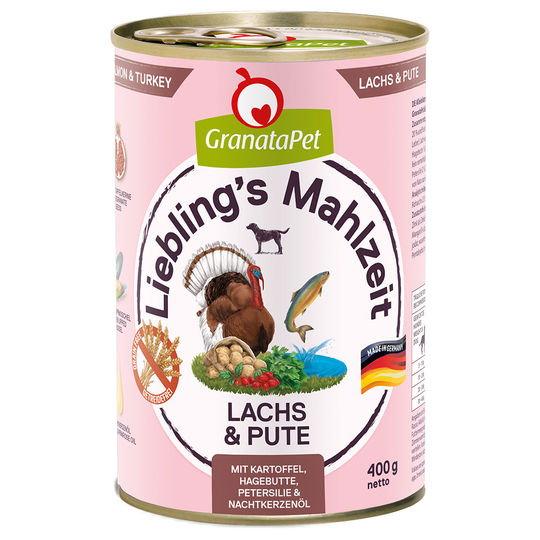 Granatapet suosikkiateria 6 x 400 g - lohi & kalkkuna