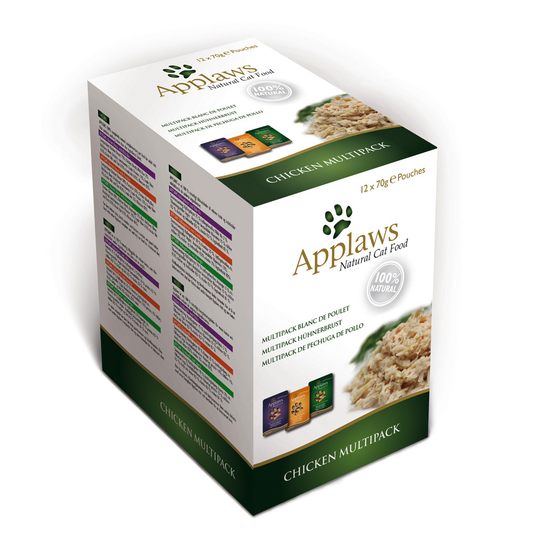 Applaws Pouch in Broth -säästöpakkaus 96 x 70 g - kanalajitelma + kalalajitelma