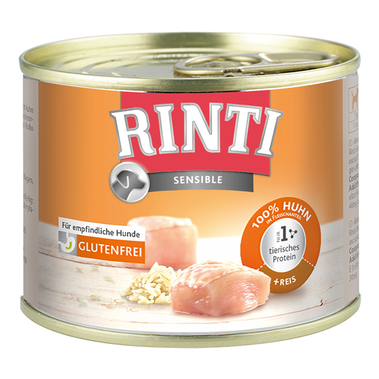 RINTI Sensible -säästöpakkaus 24 x 185 g - kana & riisi