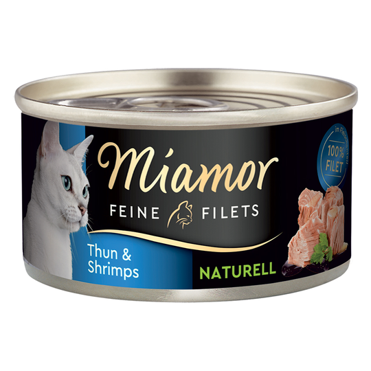 Miamor Fine Filets Naturelle -säästöpakkaus 24 x 80 g - tonnikala & katkarapu