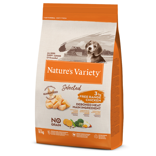 Nature's Variety Selected Junior vapaana kasvanut kana - säästöpakkaus: 2 x 10 kg